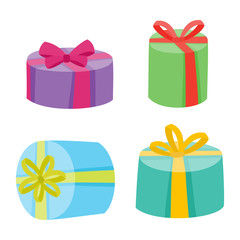 Christmas or birthday presents collection. Vector illustration o