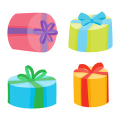 Christmas or birthday presents collection. Vector illustration o