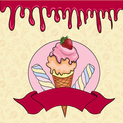 Ice cream ribbon card
