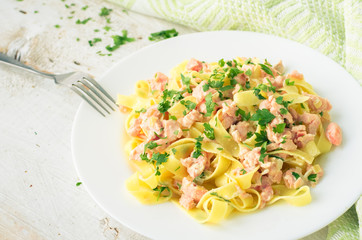 Tagliatelle with Salmon and Parsley