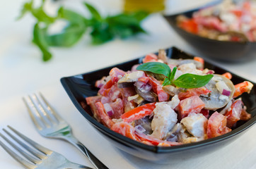 Vegetable salad with red pepper