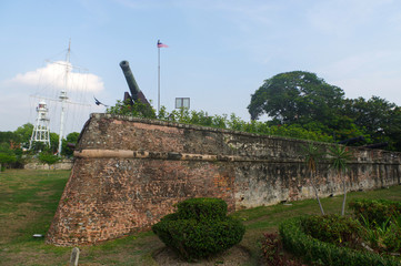 Fototapeta na wymiar GEORGTOWN, PENANG, MALAYSIA - APRIL 18, 2016: Fort Cornwallis wi