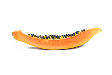 Papaya fruits isolated on white background