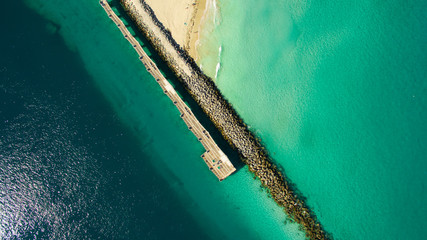 South Beach, Miami Beach. Florida. Aerial view. Paradise. South Pointe Park and Pier