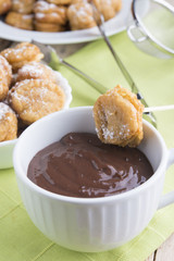 Chocolate dumpling with donuts