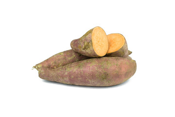 Sweet potato isolated on white background