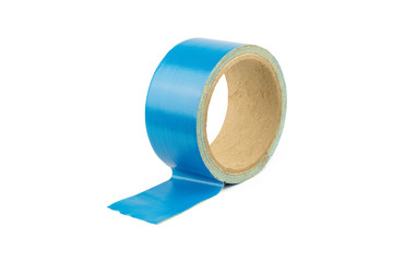 adhesive tape blue isolated on white