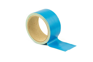 adhesive tape blue isolated on white