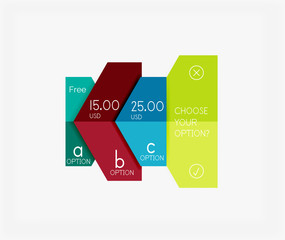 Paper infographic banners and stickers