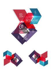Abstract paper geometric infographic templates