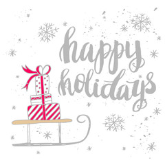 Christmas card template for holiday design.