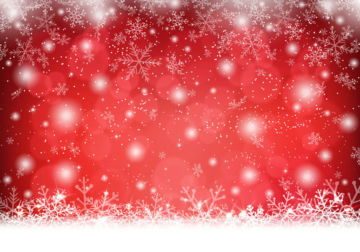 Christmas background with snow and snowflakes Vector