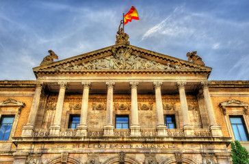 Fototapeta na wymiar The Biblioteca Nacional de Espana, the largest public library in Spain - Madrid