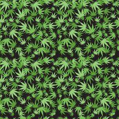 Marijuana background vector seamless patterns