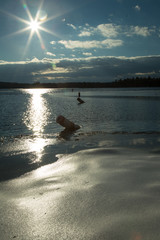 frozen winter sunset