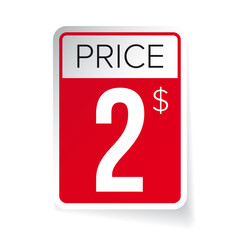 Price Tag vector sticker - Two usd