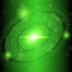 Obraz premium Abstract dark green technology background