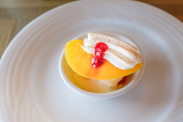Peach Meringue trifle