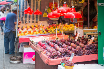 Fototapeta na wymiar Fresh various fruits for sale in market