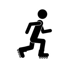 Pictogram practice skate icon. Sport hobby people person and human theme. Isolated design. Vector illustration
