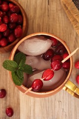Cranberry mule cocktail