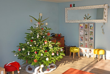 Christmas fir and decoration. 
