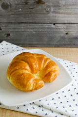 croissants on a wooden background