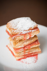 Strawberry puff with icing on top
