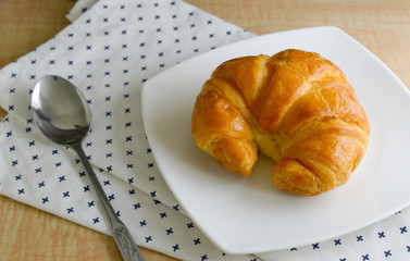 croissants on a wooden background
