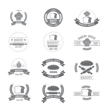 set of bakery badge logo