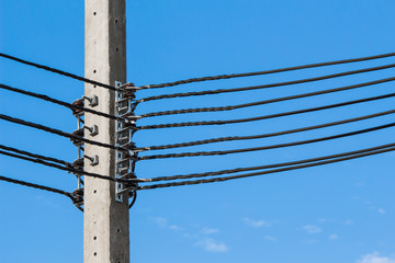 Electrical pole and the sky.