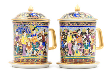 Thai's design of cup on White background