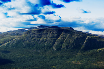 Fototapeta na wymiar Oppdal mountain peak landscape background