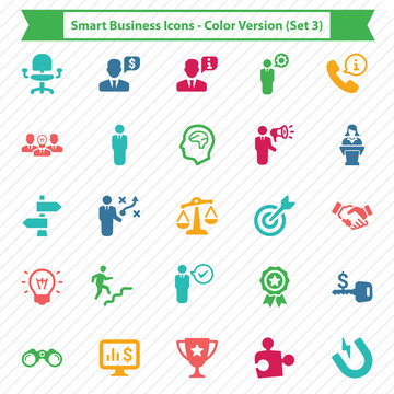 Smart Business Icons - Color Version (Set 3)