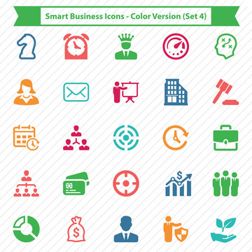 Smart Business Icons - Color Version (Set 4)