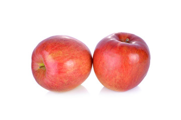 fresh apple with stem on white background