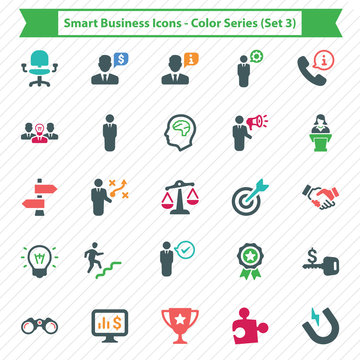 Smart Business Icons - Color Series (Set 3)