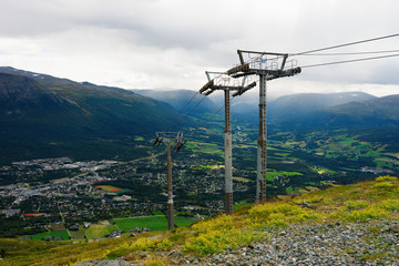 Oppdal mountain elevators landscape background