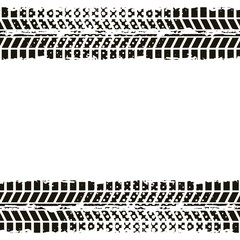 wheel prints in black and white colors. vector illustration