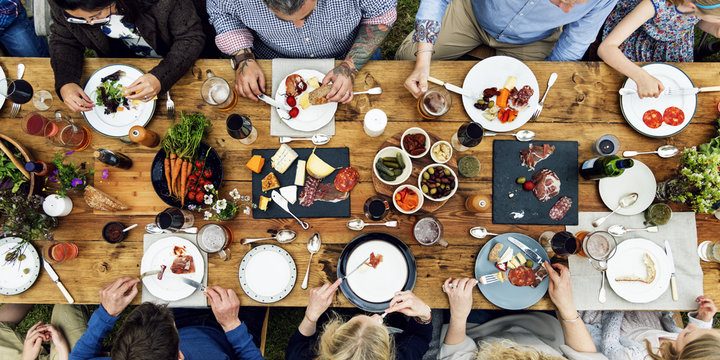 Group Of People Dining Concept