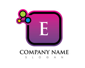 E Letter Square Logo