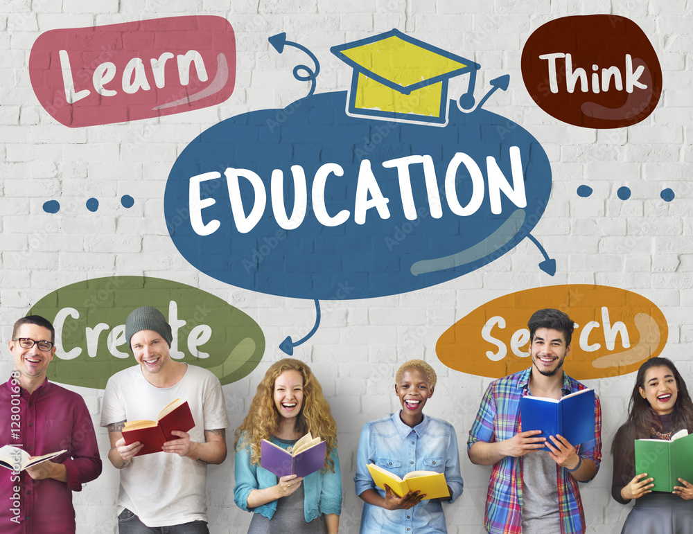 Poster education create learn think concept