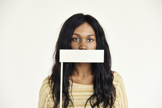 Woman Mouth Covered Forbidden Eligible Concept
