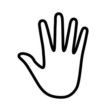 recommend clip art: Handprint / hand print or palm impression line art icon for apps and websites