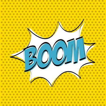 boom explosion icon. comic and pop art concept. colorful design. vector illustration