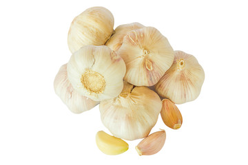 Fresh garlic isolated on white background