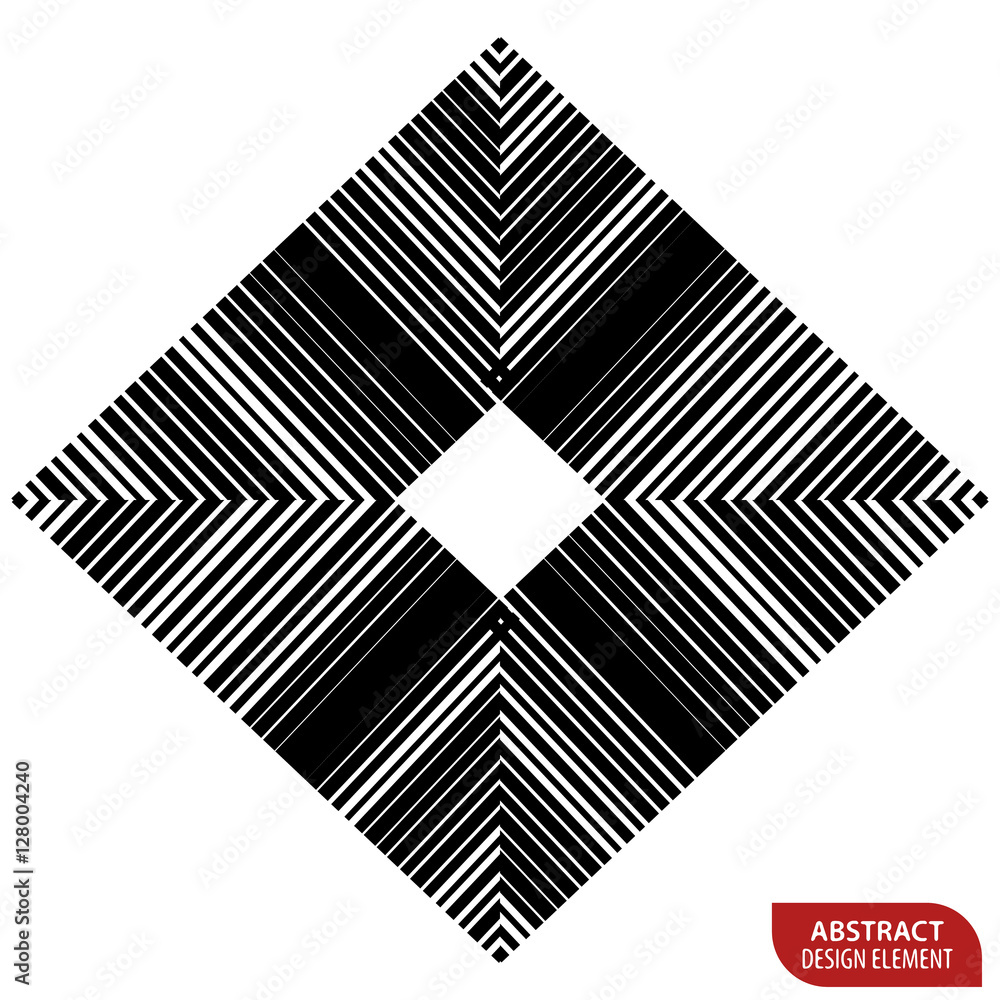 Poster geometric element made of lines. abstract monochrome shape isola