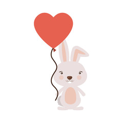 Rabbit cartoon in love icon. Animal cute adorable creature and friendly theme. Isolated design. Vector illustration