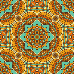 Ethnic floral seamless pattern