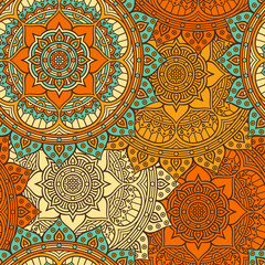 Ethnic floral seamless pattern